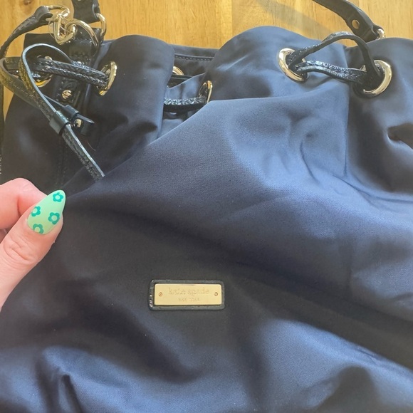 KATE SPADE Dark Navy Blue Nylon Drawstring Bucket Bag - Picture 8 of 11